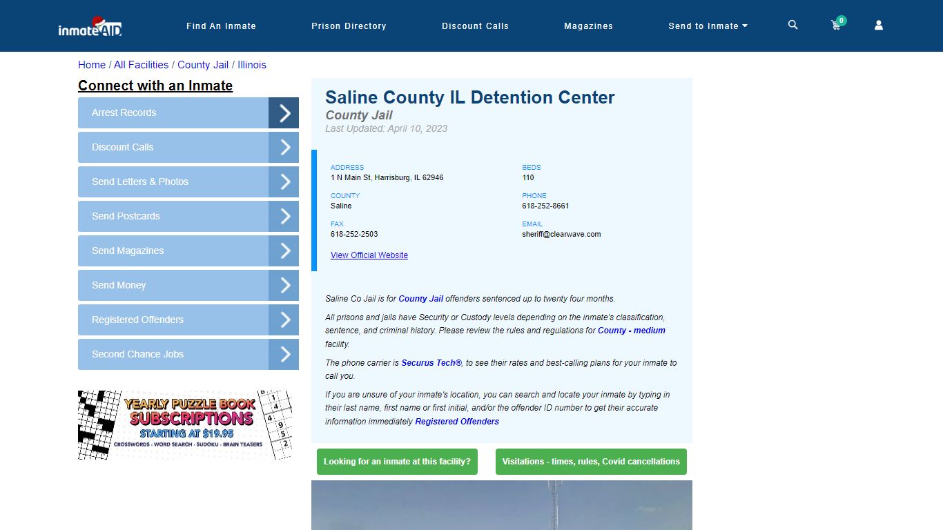 Saline County IL Detention Center - Inmate Locator - Harrisburg, IL